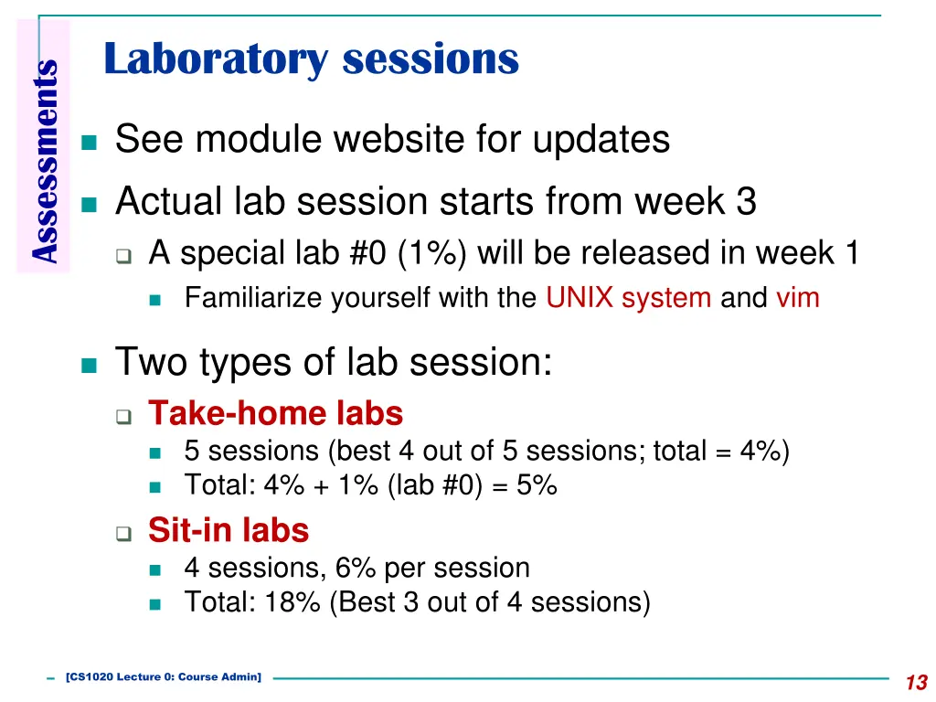 laboratory sessions