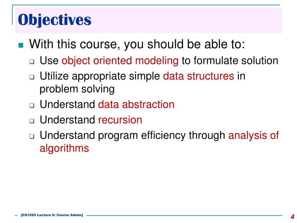 objectives