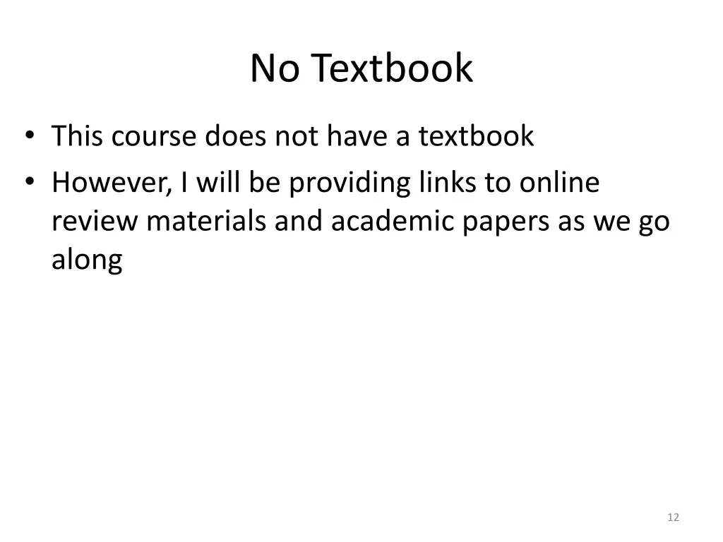 no textbook