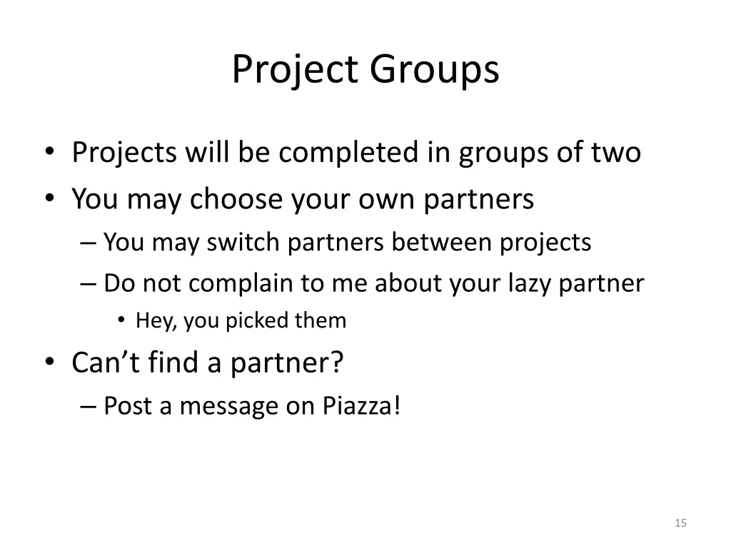 project groups