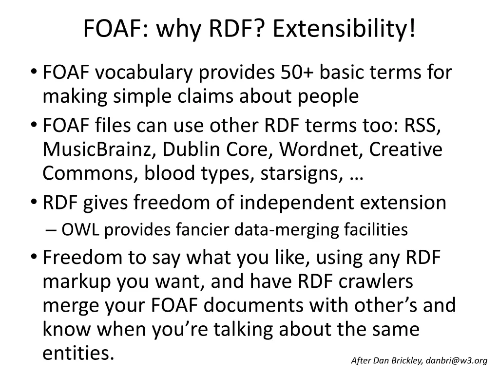 foaf why rdf extensibility