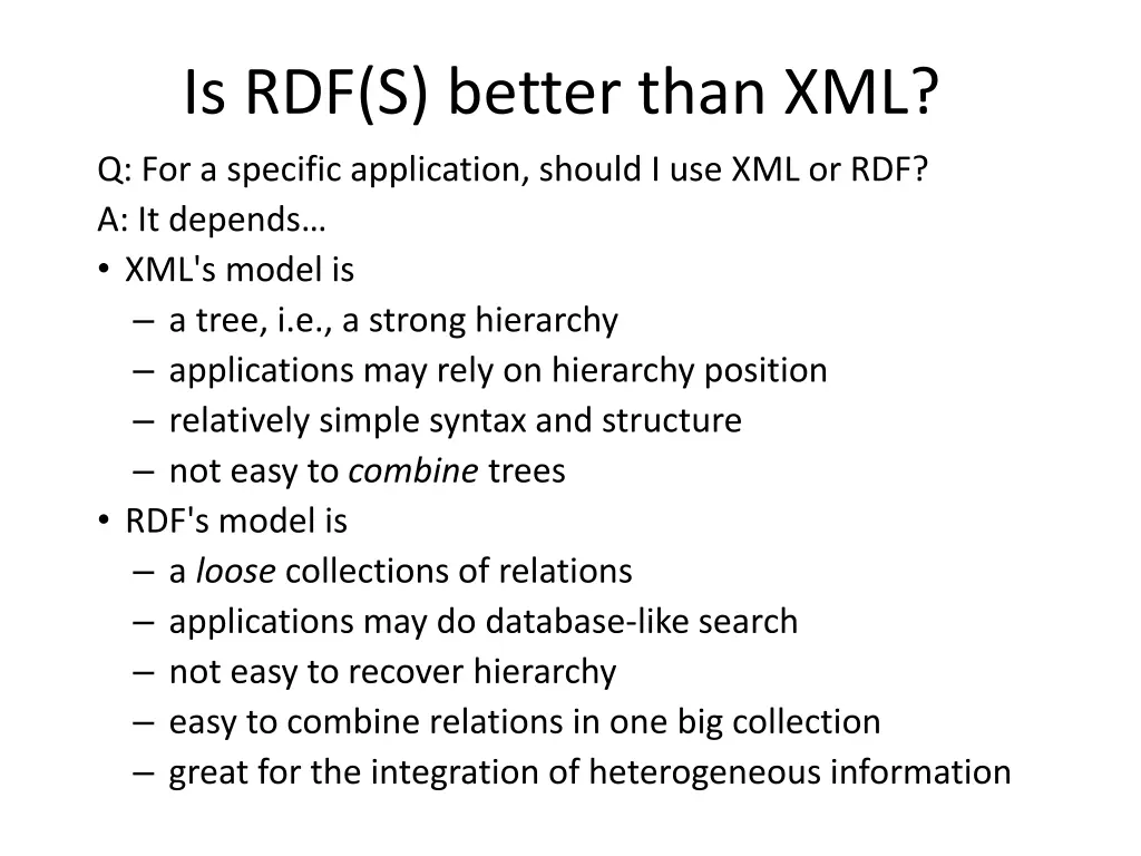 is rdf s better than xml