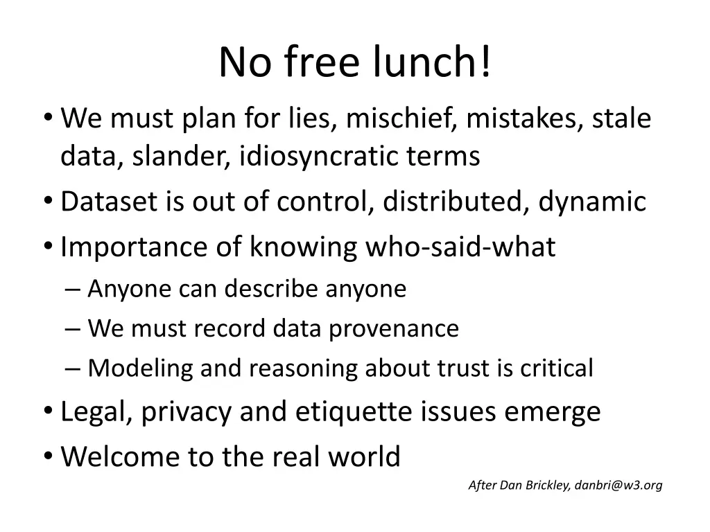 no free lunch