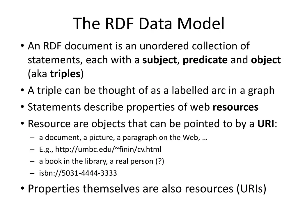 the rdf data model an rdf document