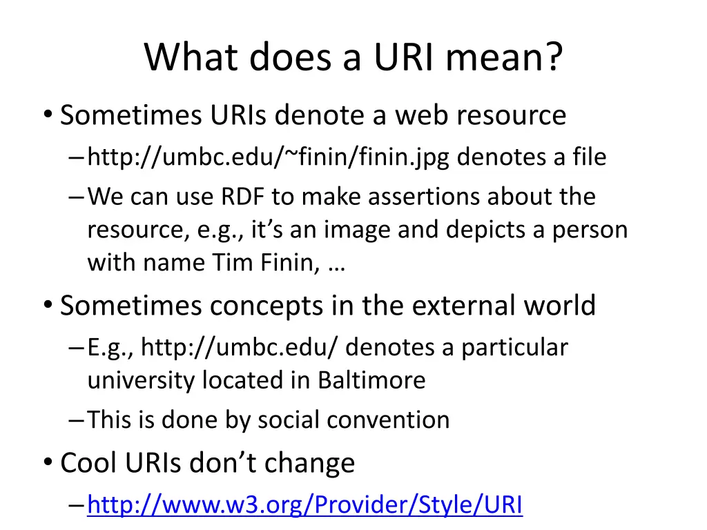 what does a uri mean sometimes uris denote