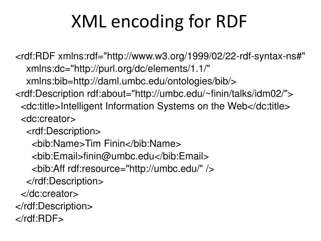 xml encoding for rdf