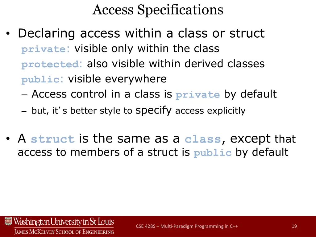 access specifications