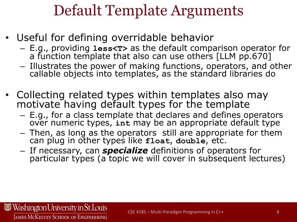 default template arguments