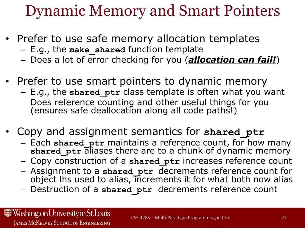 dynamic memory and smart pointers