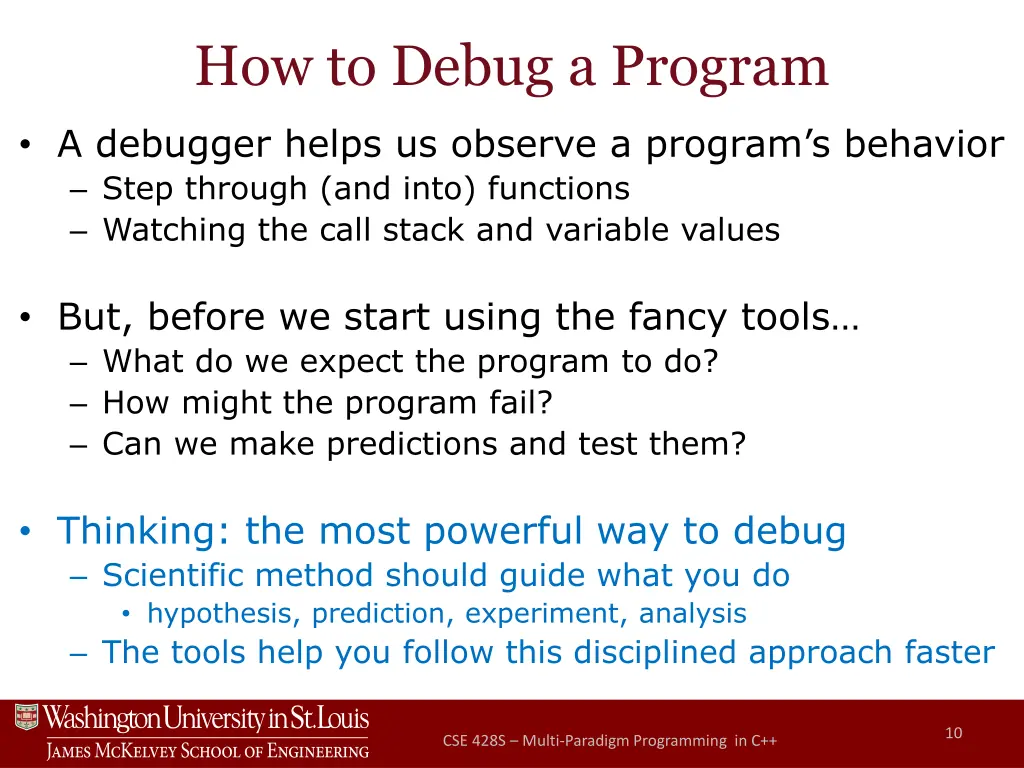 how to debug a program