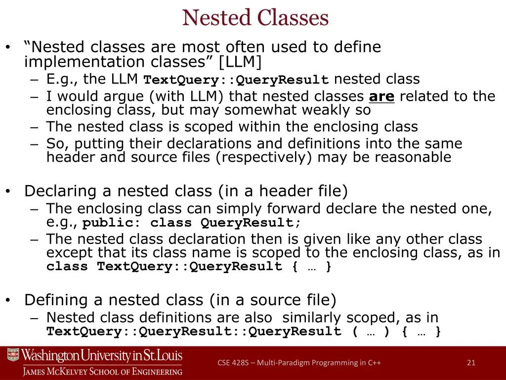 nested classes