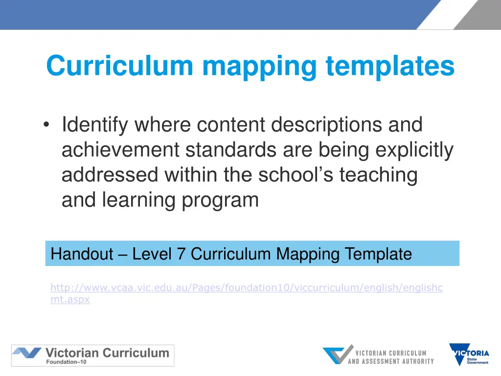 curriculum mapping templates