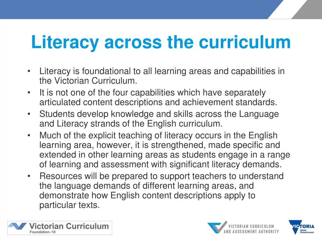 literacy across the curriculum