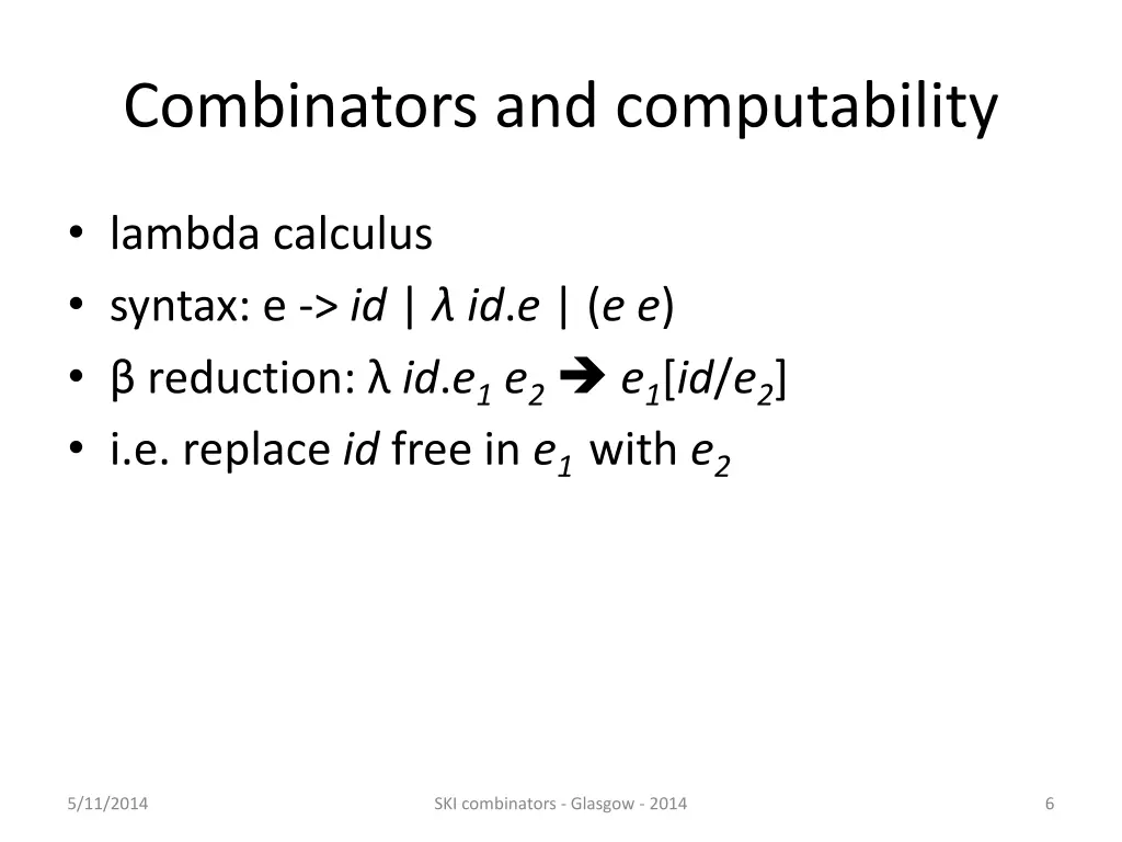 combinators and computability 3