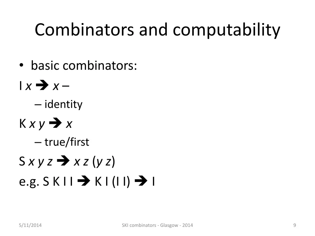 combinators and computability 6