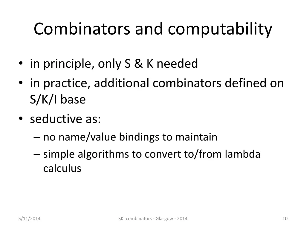 combinators and computability 7