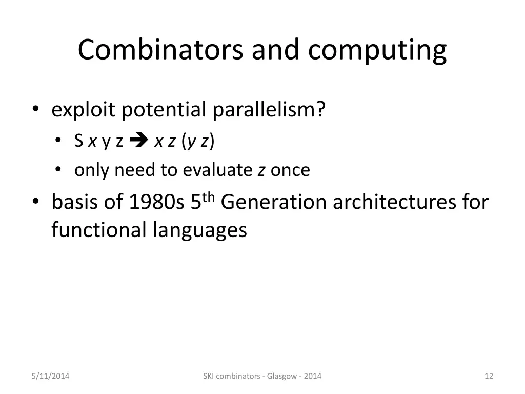 combinators and computing 1