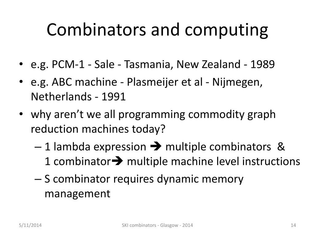 combinators and computing 3