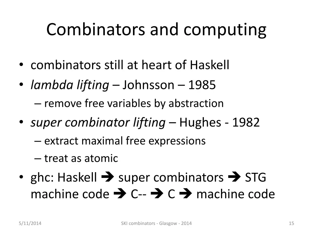 combinators and computing 4