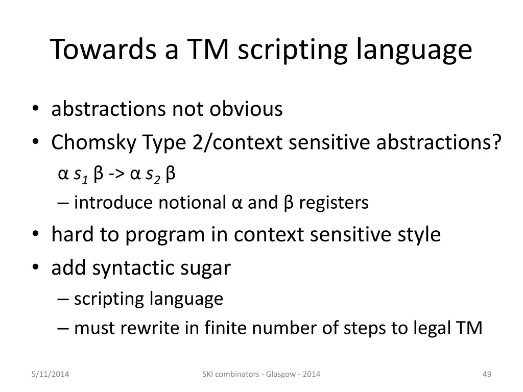 towards a tm scripting language 4