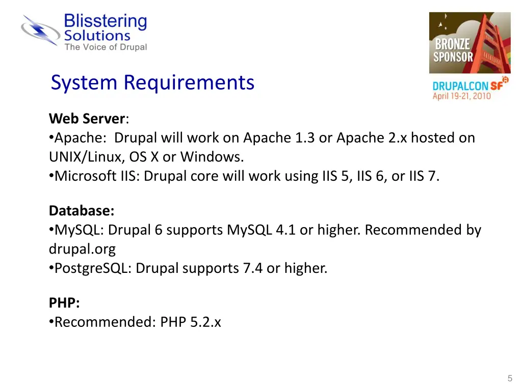 system requirements