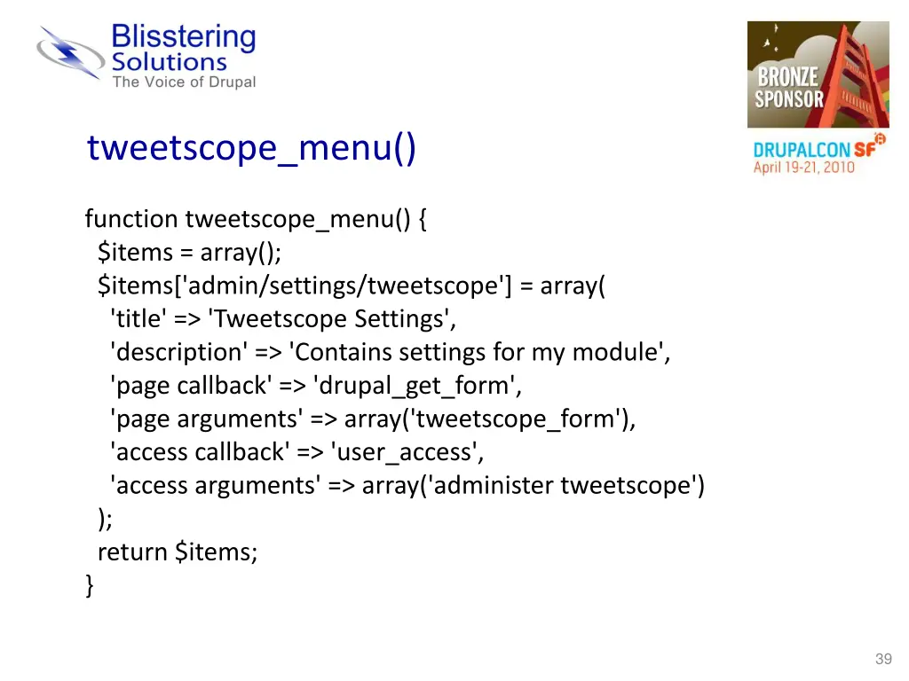 tweetscope menu