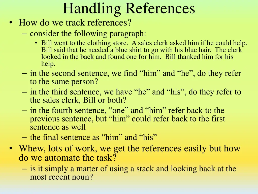 handling references how do we track references