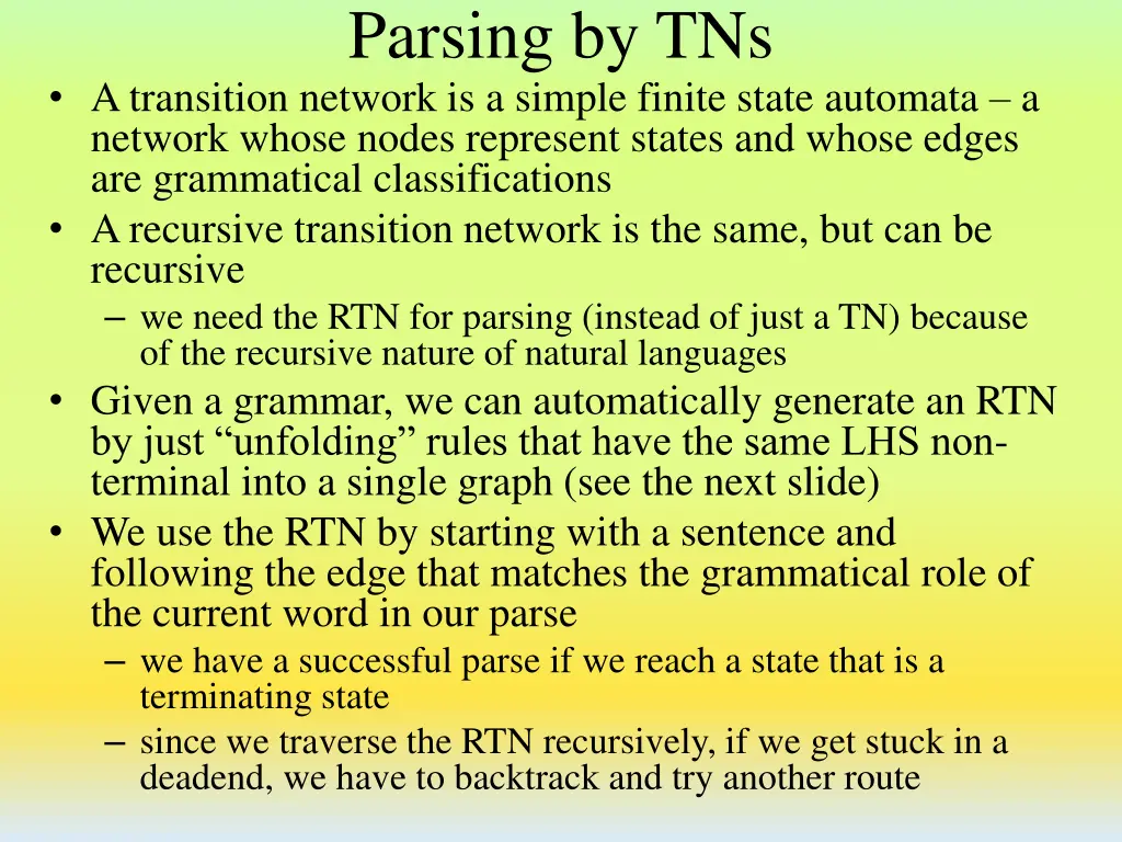 parsing by tns