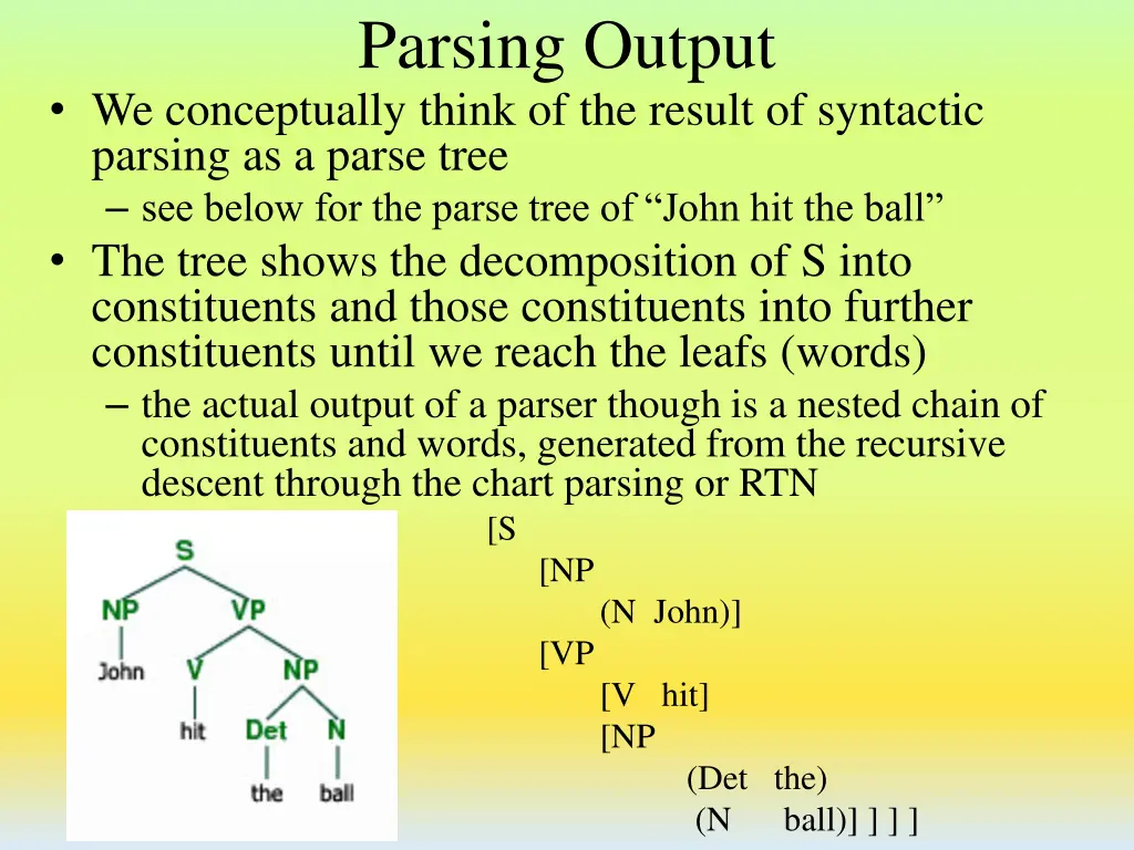 parsing output