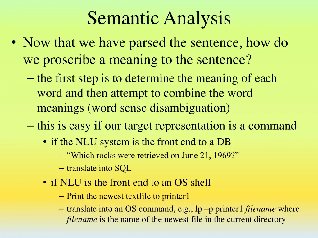 semantic analysis