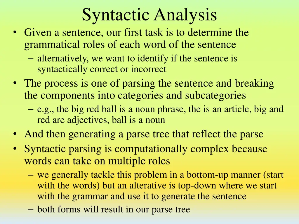 syntactic analysis