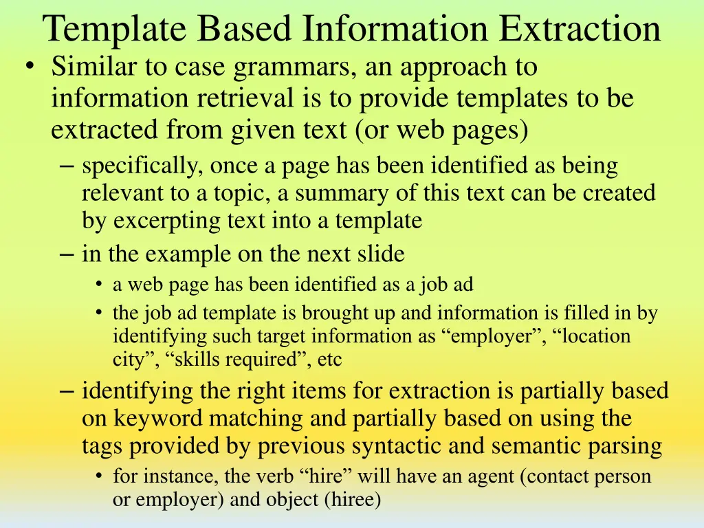 template based information extraction similar