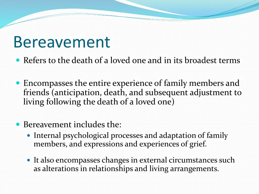 bereavement