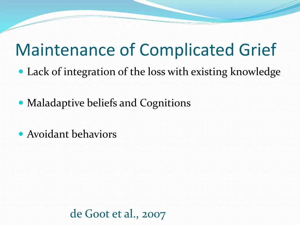 maintenance of complicated grief