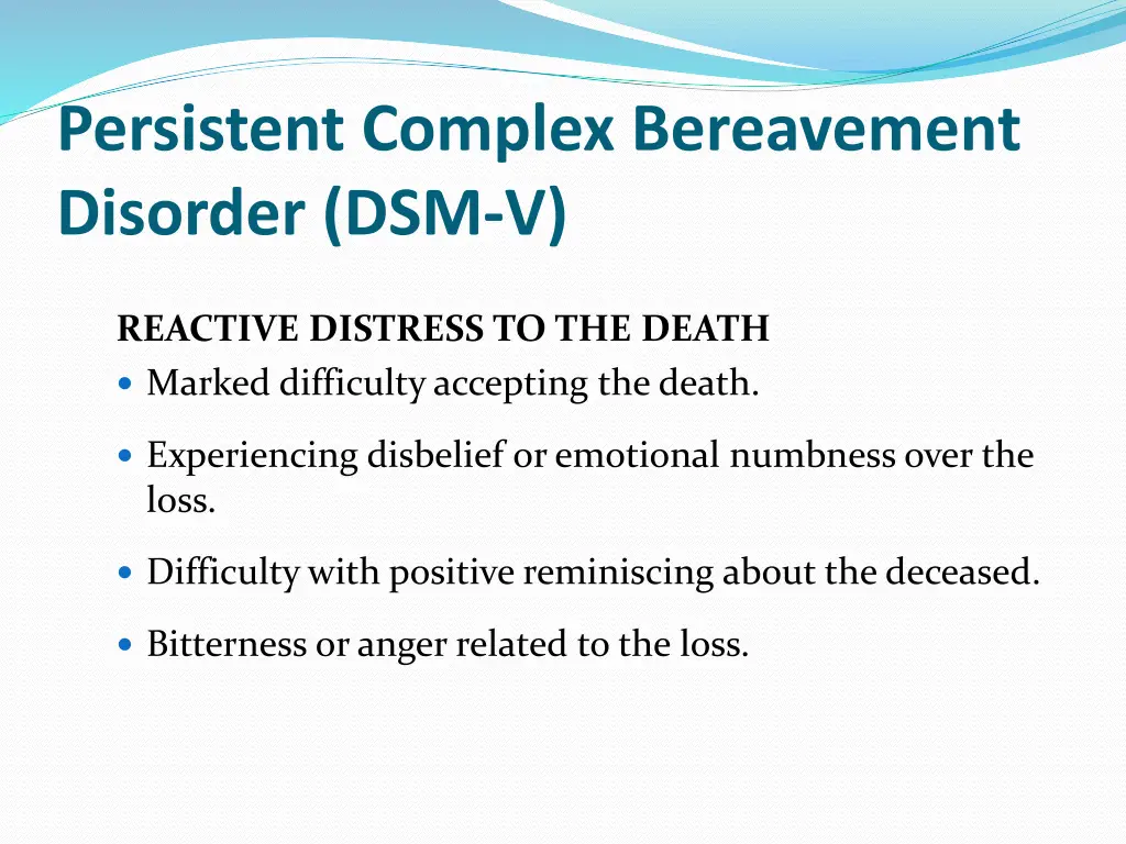 persistent complex bereavement disorder dsm v 1