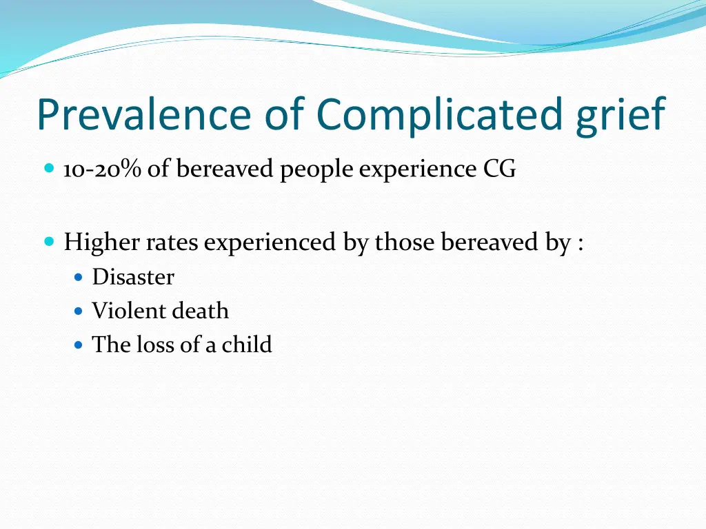 prevalence of complicated grief