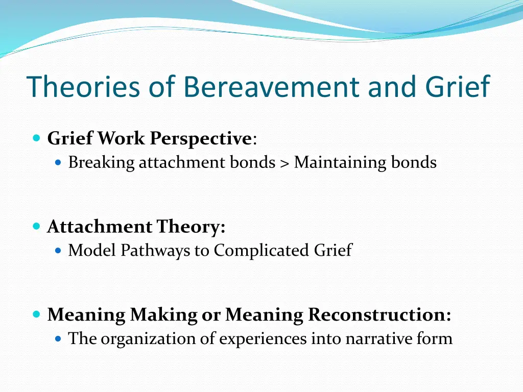 theories of bereavement and grief