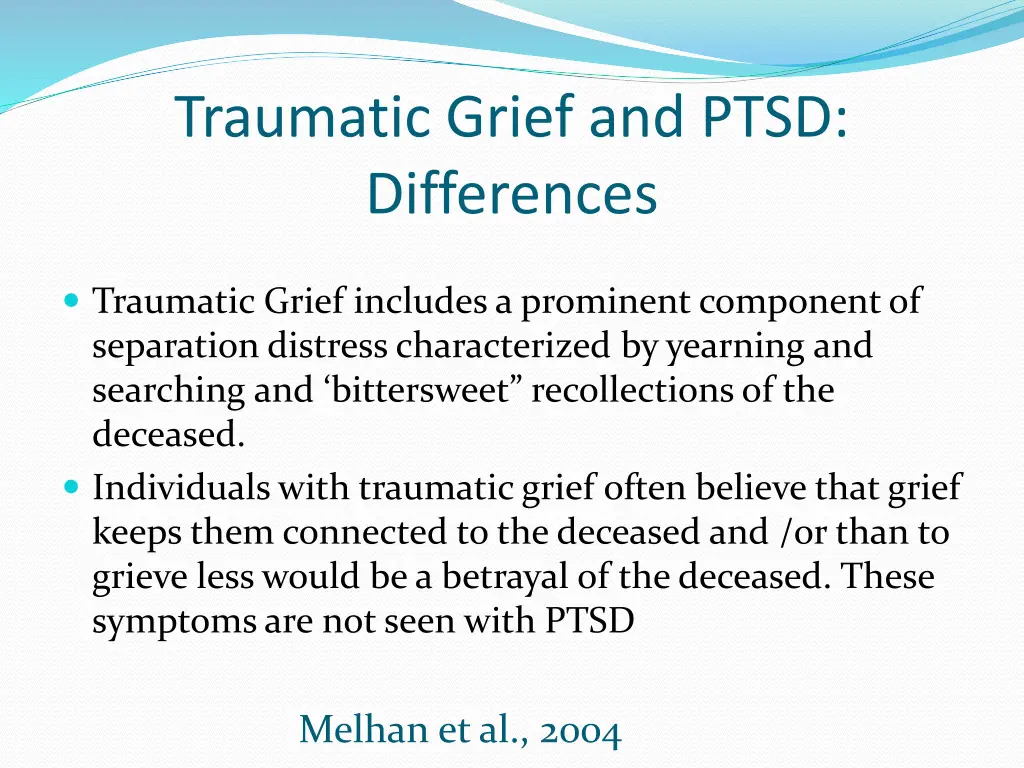 traumatic grief and ptsd differences