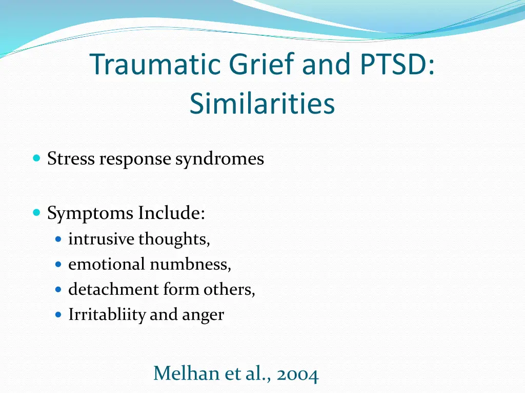 traumatic grief and ptsd similarities