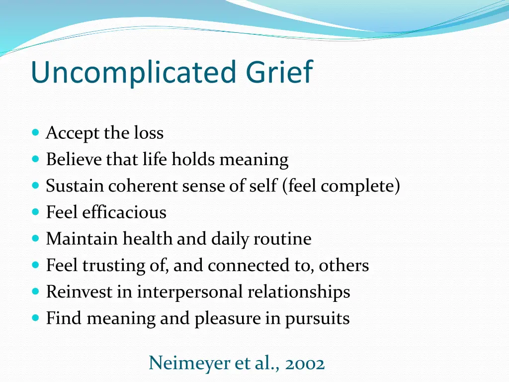 uncomplicated grief