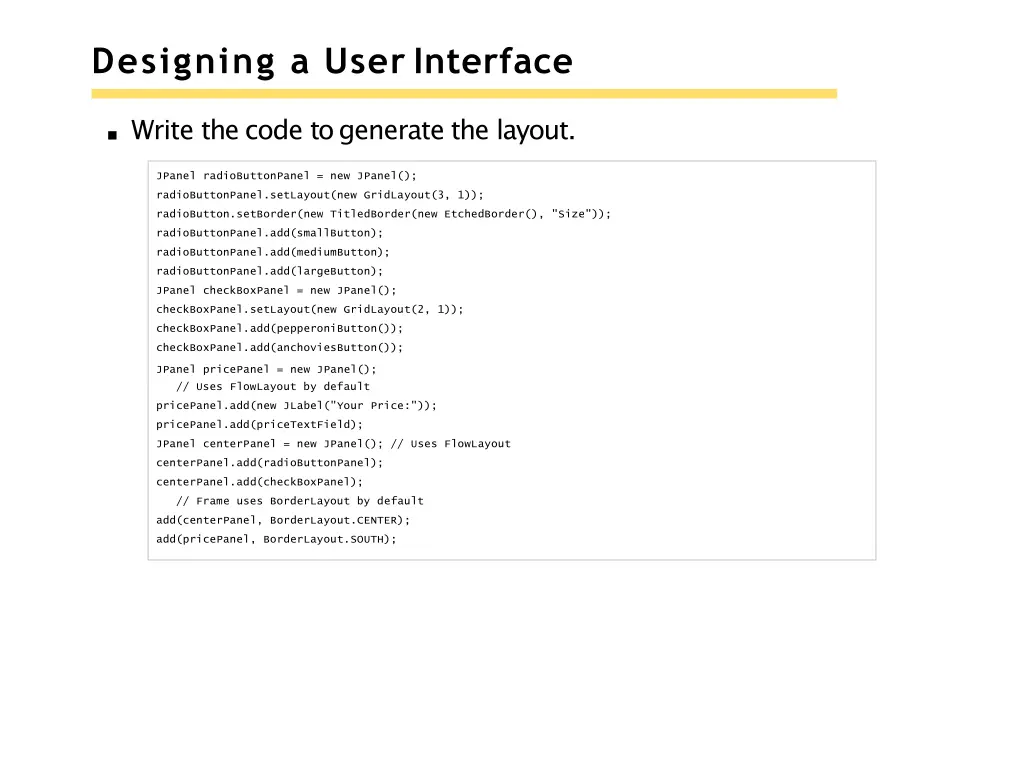 designing a user interface 1