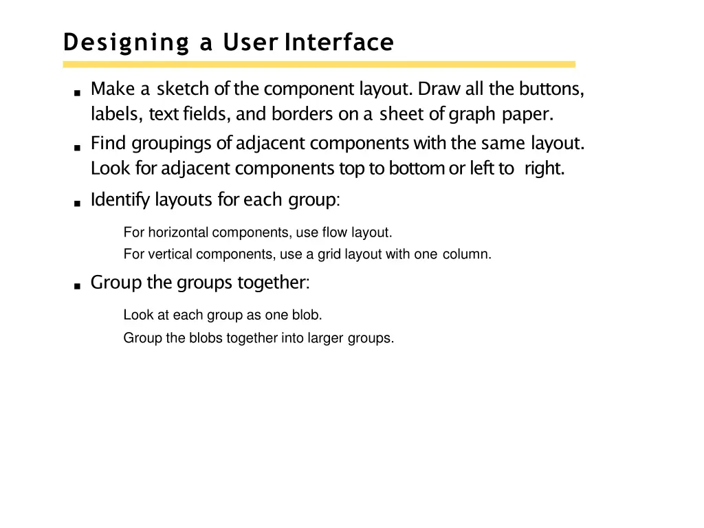 designing a user interface