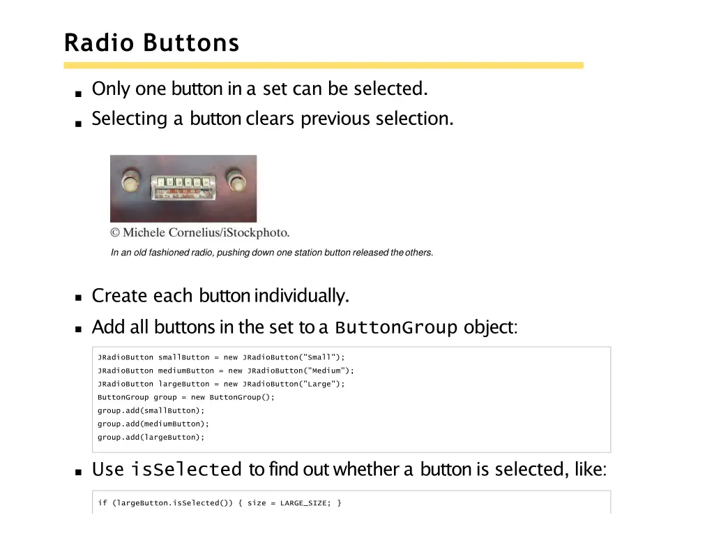 radio buttons