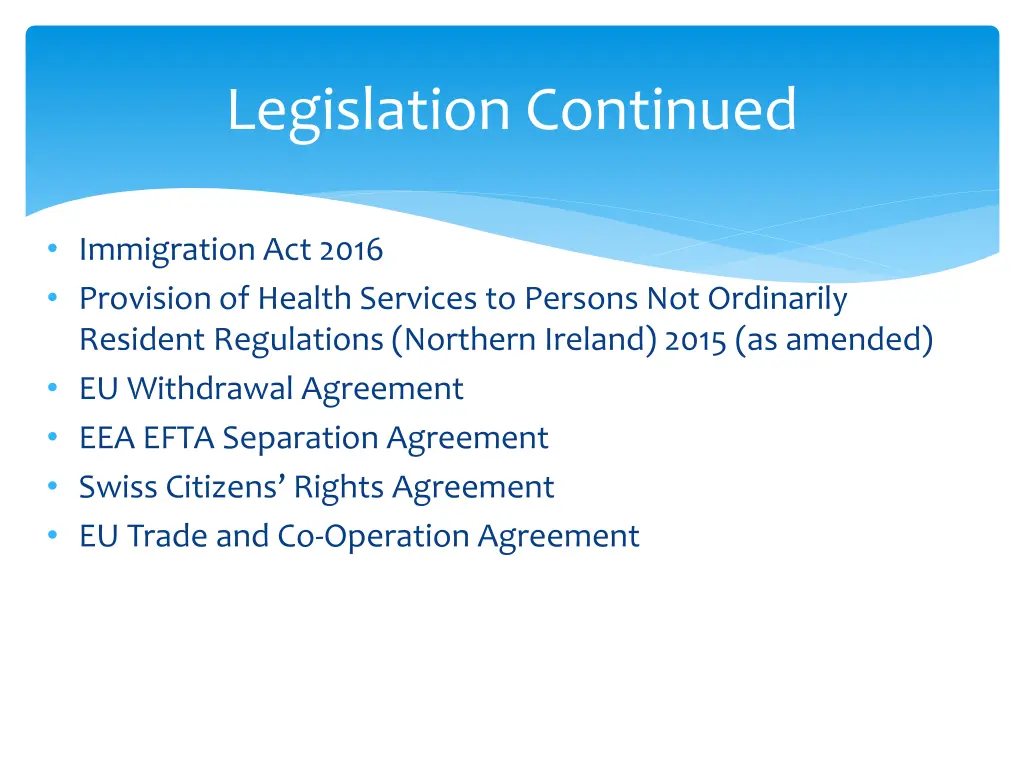 legislation continued