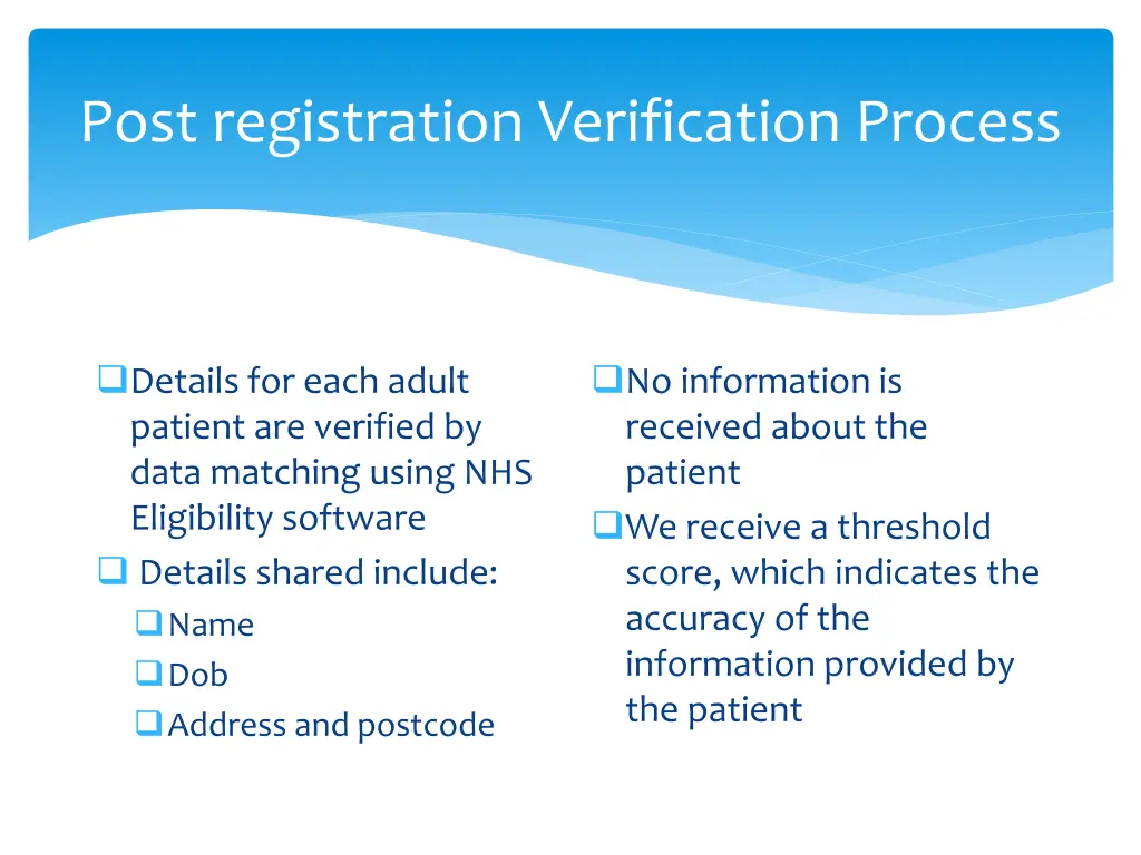 post registration verification process