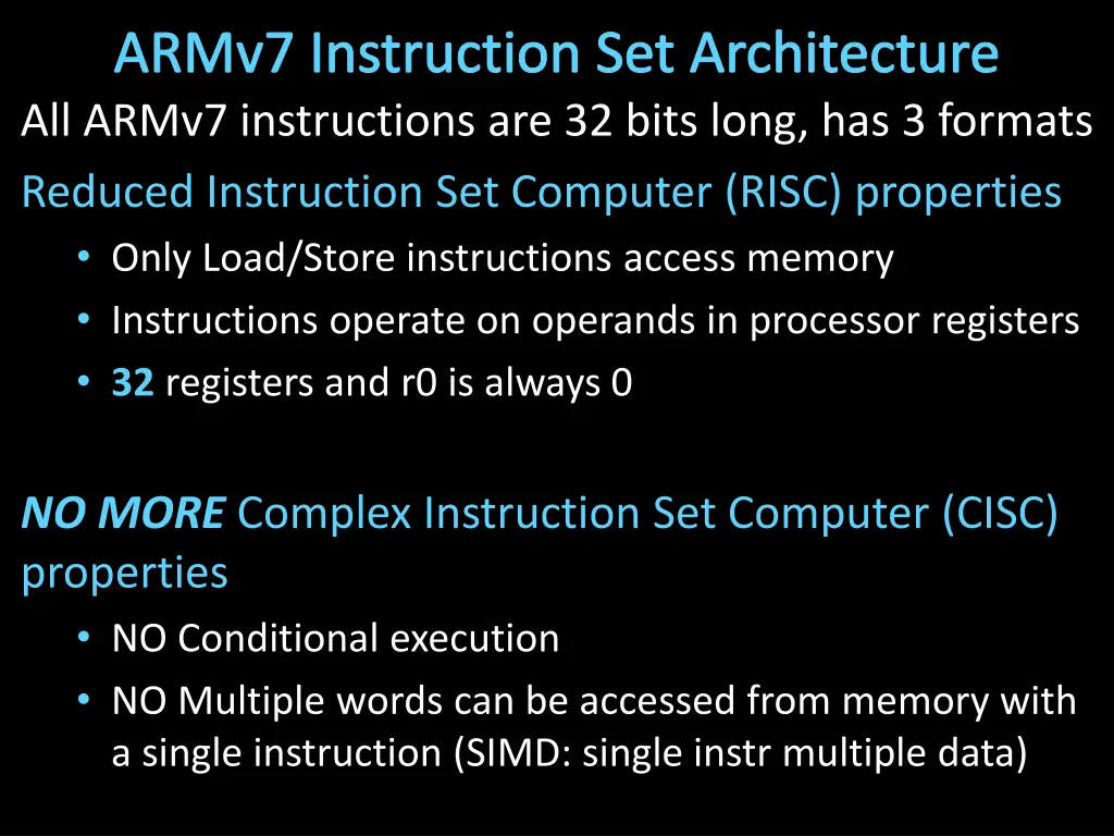 armv7 instruction set architecture all armv7