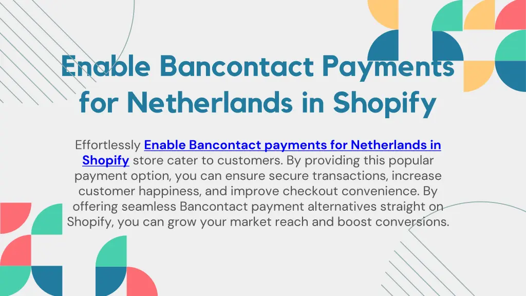 enable bancontact payments for netherlands