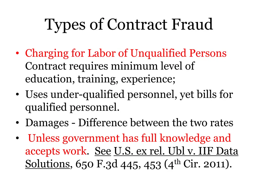 types of contract fraud 10