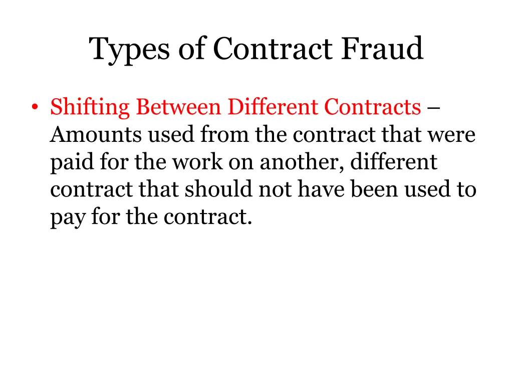 types of contract fraud 9