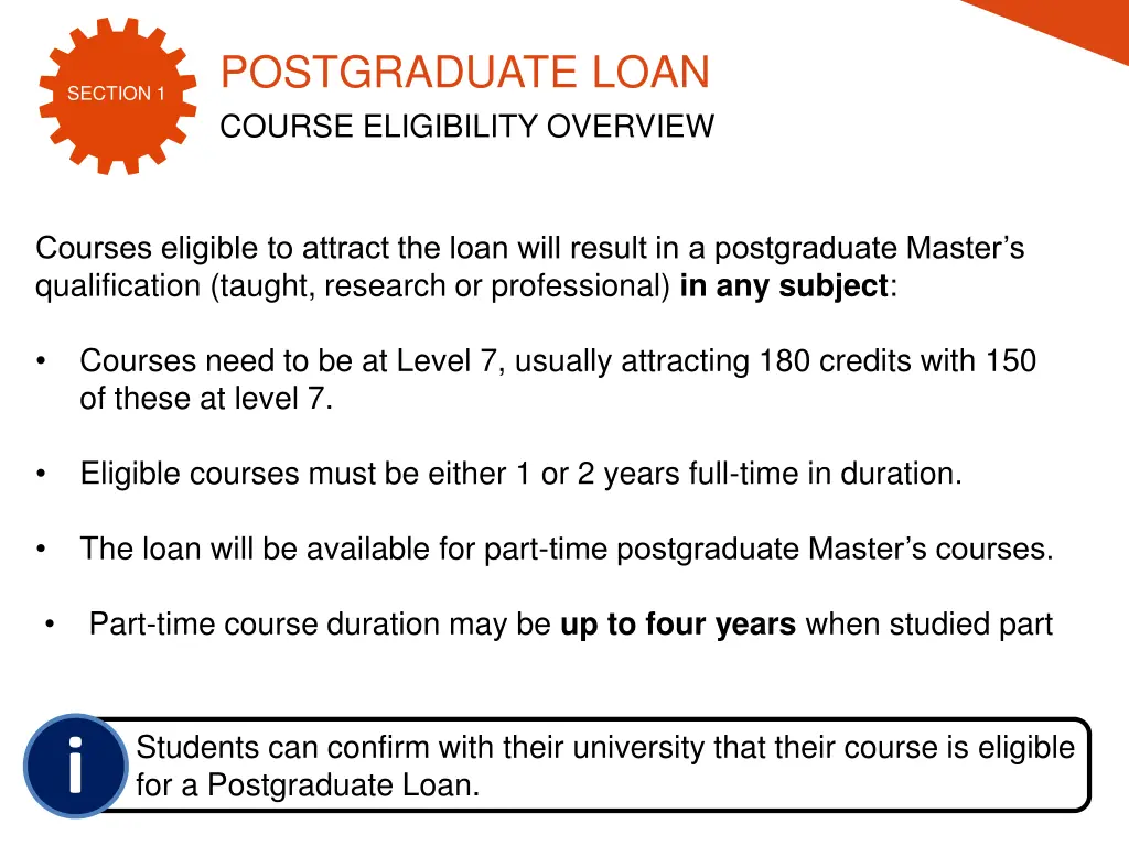 postgraduate loan course eligibility overview